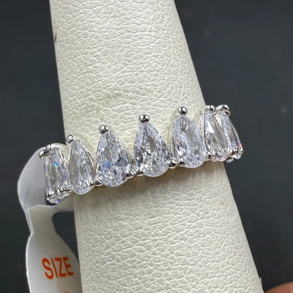 Bomb Party Lively Experiences Size 6 Ring Diamond CZ RBP5895 Rhodium Plating